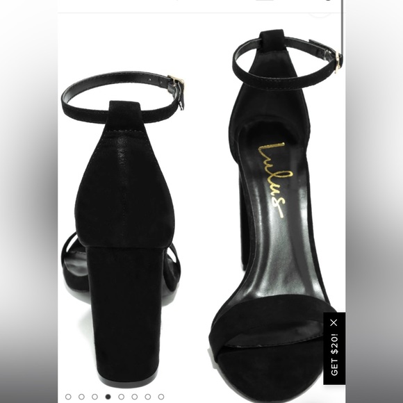 Taylor Black Seude Ankle Strap Heels - Picture 2 of 9